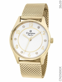 Relógio Champion Feminino CN25690X Pulseira Mesh Dourada