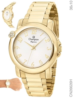 Relógio Champion Feminino Elegance CN26626H Quartz Dourado