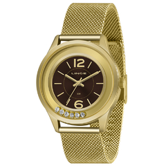 Relógio Feminino Lince LRG4711L M2KX Pulseira Mesh Dourado