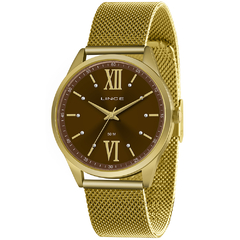 Relógio Feminino Lince LRGH161L N3KX Pulseira Mesh Dourado
