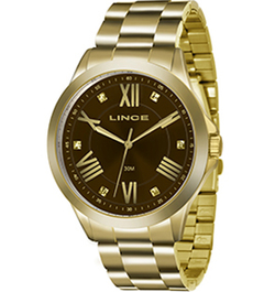 Relógio Feminino Lince LRGJ046L N3KX Pulseira de Aço Dourado