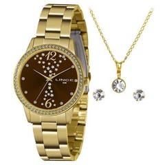 Relógio Feminino Lince LRGJ133L KZ34 Pulseira de Aço Dourado