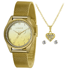 Relógio Feminino Lince LRGJ135L KZ21 Pulseira Mesh Dourado