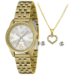 Relógio Feminino Lince LRGJ148L K012 Pulseira De Aço Dourado