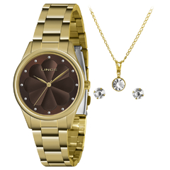 Relógio Feminino Lince LRGJ149L K017 Pulseira De Aço Dourado