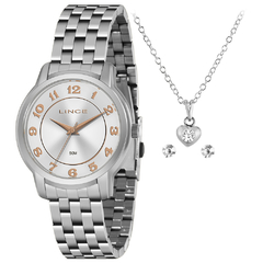 Relógio Feminino Lince LRM4705L K091 Pulseira de Aço Prata