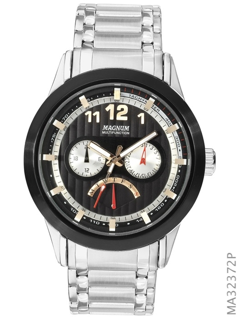 Relógio Magnum Sports Cronógrafo MA34950D Pulseira de Couro Preto