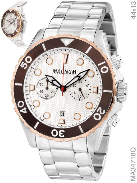 Relógio Magnum Sports Masculino MA33246J Chronograph Prata