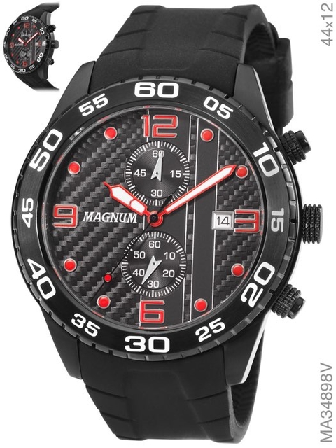 Relógio Magnum Sports Masculino MA31560J Pulseira de Couro