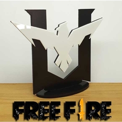 10 - Centro de Mesa Free Fire Acrílico Preto e Branco - Try Laser