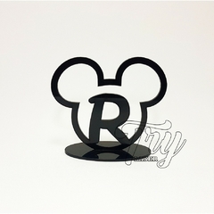 10 - Centro de Mesa Mickey Inicial Acrílico Preto