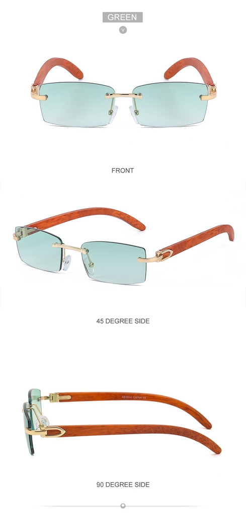 Punk sem aro retângulo quadrado óculos de sol masculino 2021 moda vintage  na moda pequeno quadro óculos de sol sem moldura uv 400