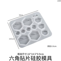 Molde silicona 13 hexágonos