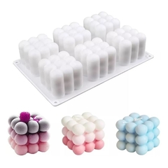 Molde de silicona para Velas x 6 burbujas (GRANDE)