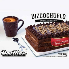 BIZCOCHUELO CHOCOLATE X3 BONMASE CUADRADO