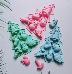 MOLDE SILICONA arbol navidad x6 figuras