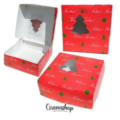 Caja c/ visor "Pino - Felices Fiestas" 24x24x10 - comprar online