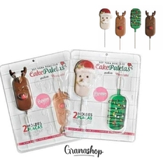 Molde/Placa paleta cake navideño x4