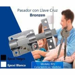 PASADOR LLAVE CRUZ CROMADO BRONZEN - comprar online