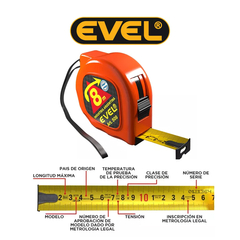 CINTA METRICA 8 mts x25 mm EVEL 508 RETROBLOCK - comprar online