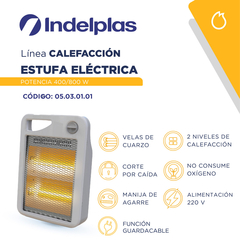 ESTUFA ELECTRICA CUARZO GRANDE INDELPLAS - comprar online