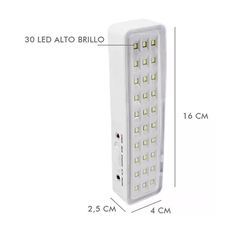 Luces Emergencia 30 Led 2w Luz Fria Candela 7269 en internet