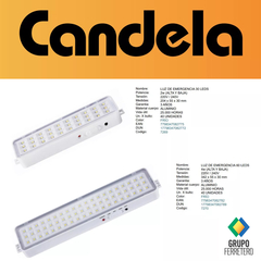 Luces Emergencia 30 Led 2w Luz Fria Candela 7269 - tienda online