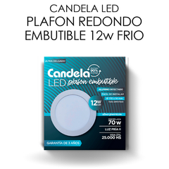 Panel Plafon de Embutir Redondo Led 12w Luz Fria Candela 6819 - comprar online