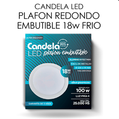 Panel Plafon de Embutir Redondo Led 18w Luz Fria Candela 6821 - comprar online