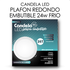 Panel Plafon de Embutir Redondo Led 24w Luz Fria Candela 7262 - comprar online