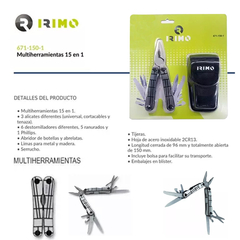 Pinza Navaja MultiHerramienta 15 En 1 Con Estuche Irimo 671-150-1 - comprar online