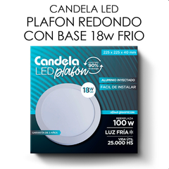 Plafon Base Redonda Led 18w Luz Fria 225x40mm Candela 6833 - comprar online