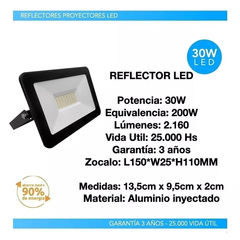 Reflector Proyector Led 30w Blanco Frio =200w Candela 6845 - comprar online