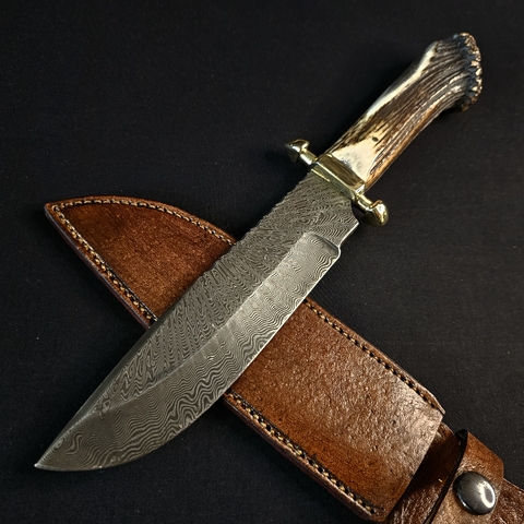 OFERTA Cuchillo de Caza Bowie Acero Damasco – con Detalle – Knife