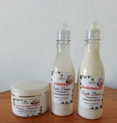 Kit Capilar Shampoo, Condicionador, Creme de Massagem de Argila Branca - 330 ML