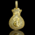 PINGENTE MONEY CRAVEJADO - 4CM X 3 CM - BANHADO A OURO 18K