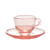 Xícara para Café com Pires em Cristal Pearl Rosa - 80ml - comprar online