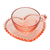 Xícara de Cristal de Chumbo Para Chá Com Pires de Bolinhas Pearl Rosa - 180 ml - comprar online
