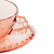 Xícara de Cristal de Chumbo Para Chá Com Pires de Bolinhas Pearl Rosa - 180 ml - ND Decorações