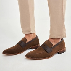 Imagem do 5102 | Sapato Social Masculino Penny Loafer Camurça