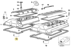 Junta de tapa de válvulas derecha para motores M60 / M62 BMW#11129069871 - Repuestitos