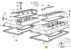 Junta de tapa de válvulas izquierda para motores M60 / M62 BMW#11129069872 - Repuestitos