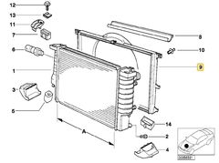 Encausador de radiador para motores M60 / M62 / M70 / S70 / M73 / M73N BMW#17101440252 - Repuestitos