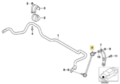 Imagen de Bieleta delantera izquierda para BMW Serie 5 1996-2003 (E39) - Motores 6 cilindros - BMW#31351095661