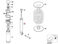 Amortiguador trasero Z3 E36 BMW#33522228358 - Repuestitos