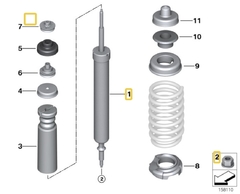 Amortiguador trasero E90 / E90 LCI / E91 LCI / E92 LCI BMW#33526796157 - Repuestitos
