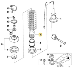 Tope de amortiguador trasero E38 / E39 con EDC BMW#33531091602 - Repuestitos