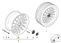 Llanta Style 32 trasera para E39 BMW#36111093520 - Repuestitos