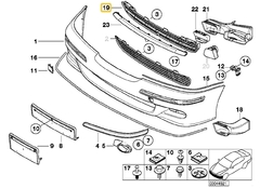 Parrilla central de paragolpe delantero M Sport Serie 5 E39 BMW#51112495280 - tienda online