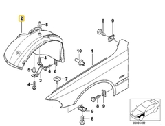 Pasaruedas delantero derecho para Serie 5 (E39) BMW#51718159424 - tienda online